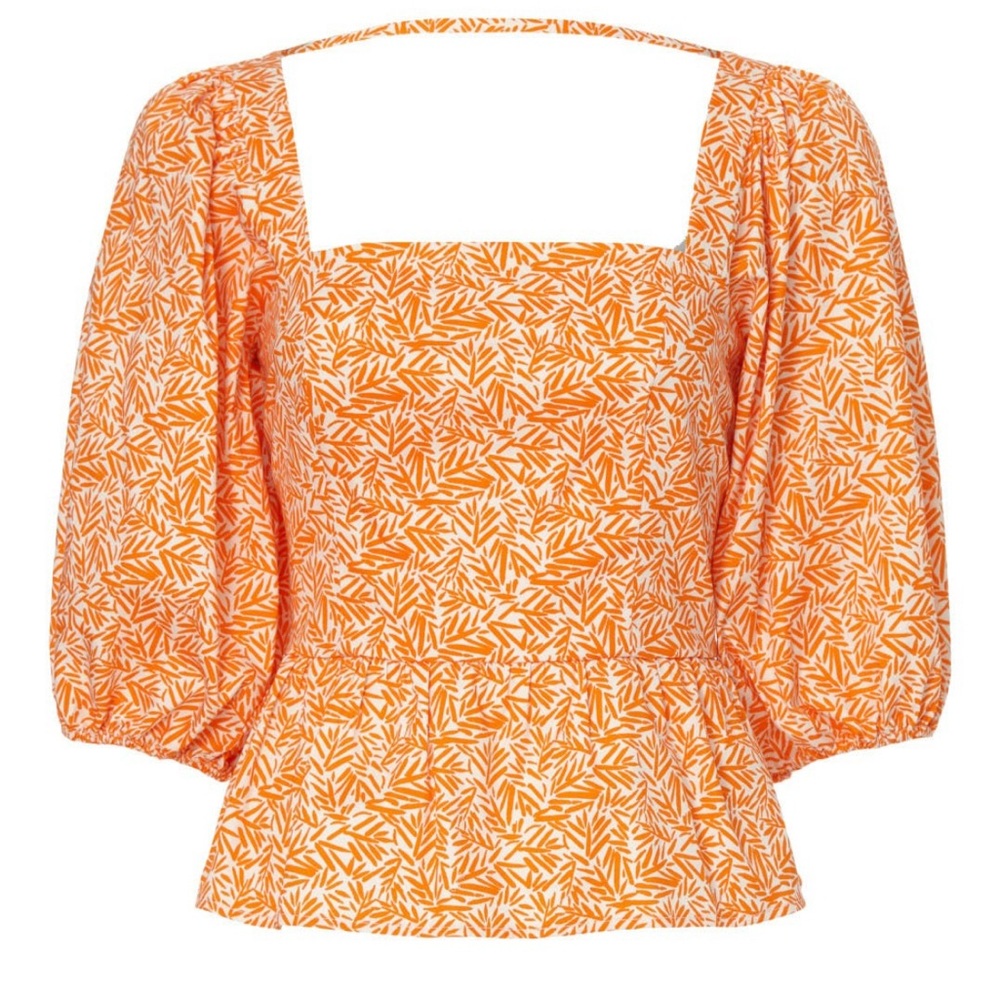 Slate & Willow Orange Floral Tie Back Top